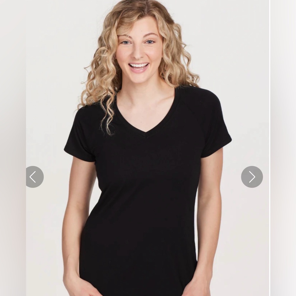 Classic Black V-Neck Women's Tee WOOLX